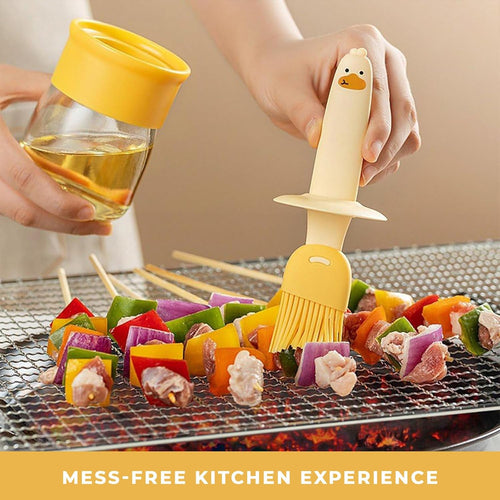 2-in-1 Oil Dispenser Bottle with Silicone Basting Brush