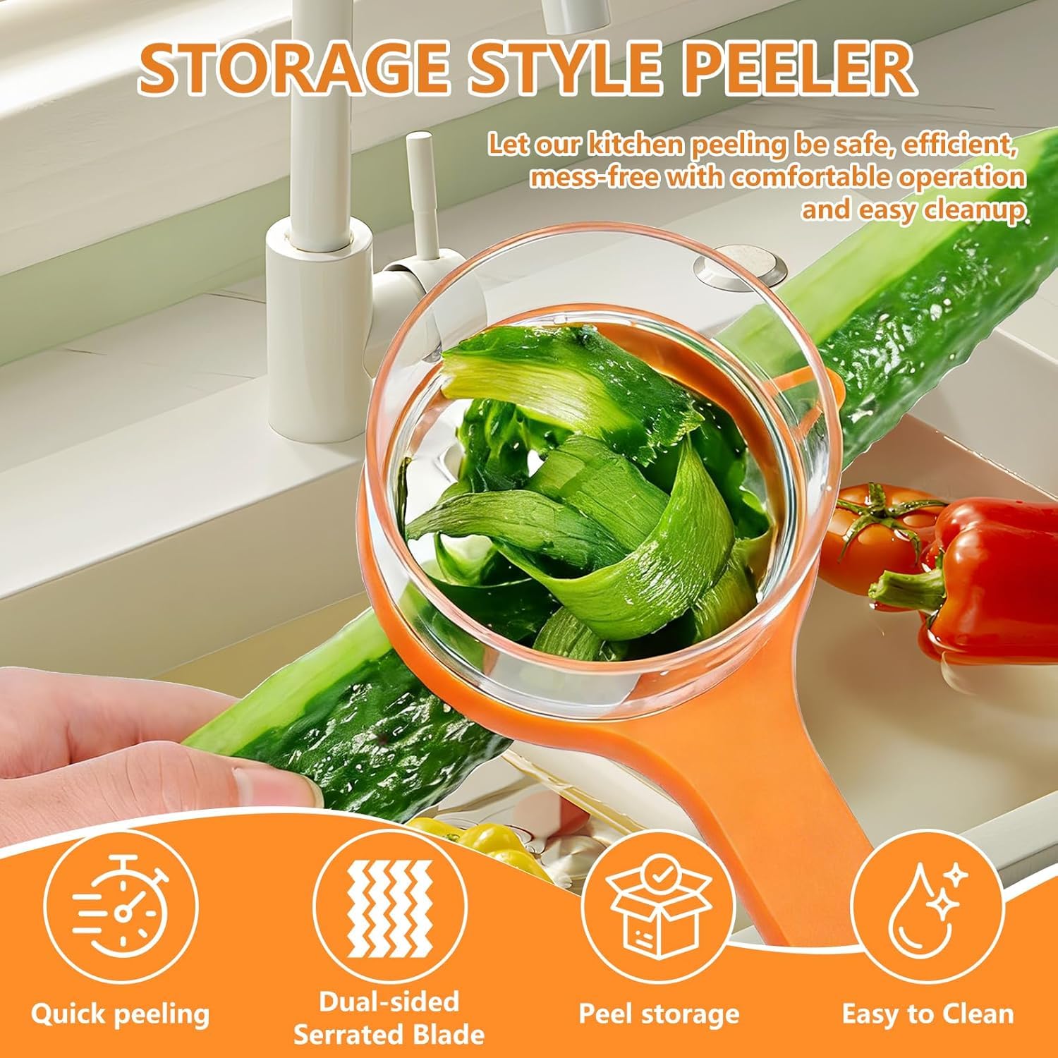 Fruit & Vegetable Peeler with Storage Container(BUY1 GET1)